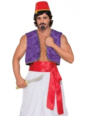 Red Satin Waist Sash - Desert Prince Aladdin Costumes